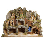 Presepe paesaggistico napoletano con cascata forno e mulino H60 L80 P60 cm