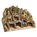 Presepe paesaggistico napoletano con cascata forno e mulino H60 L80 P60 cm