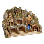 Presepe paesaggistico napoletano con cascata forno e mulino H60 L80 P60 cm