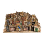 Presepe paesaggistico napoletano con cascata macina e mulino H72 L100 P70 cm