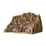 Presepe paesaggistico napoletano con cascata macina e mulino H72 L100 P70 cm