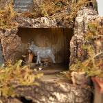 Presepe paesaggistico napoletano con cascata macina e mulino H72 L100 P70 cm
