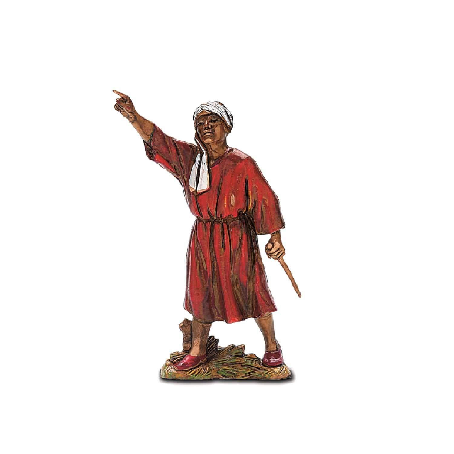 Pastore statuina conducente cm 8 di plastica Landi Moranduzzo per presepe