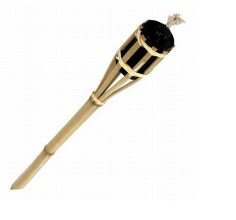 Torcia fiaccola da esterno bambu bamboo citronella antizanzare da giardino 90cm