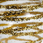 Pallina in vetro trasparente con decoro dlitter oro 3Ass