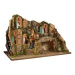 Presepe napoletano artigianale con ruscello 45x30x29 cm