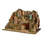Presepe napoletano artigianale con ruscello 45x30x29 cm