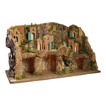 Presepe napoletano paesaggistico con Cascata e luci 60x30x38 cm