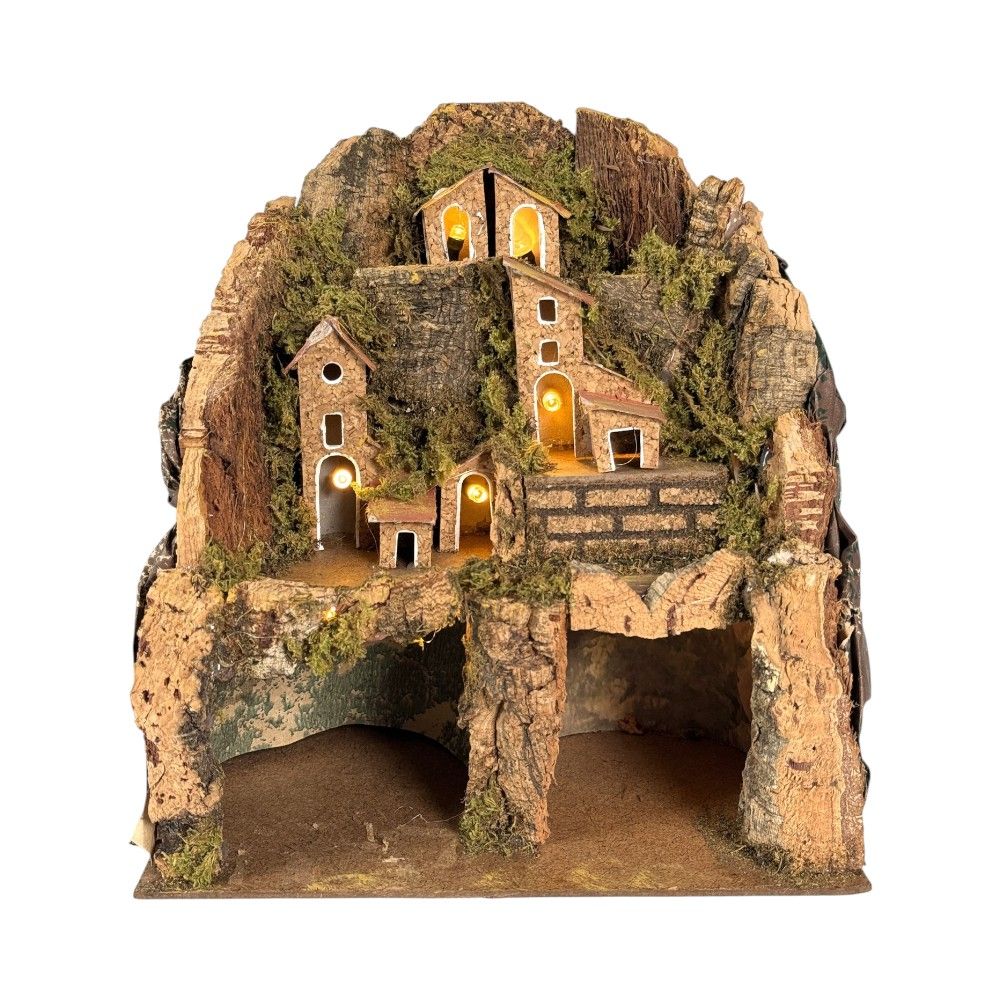 Presepe a collinetta con grotta 20X14X23
