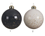 Sfera pallina smaltata In Vetro con schizzi di Oro Luccicante assortito