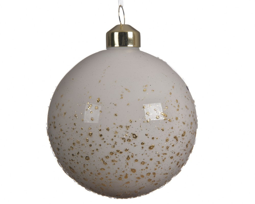 Sfera pallina smaltata In Vetro con schizzi di Oro Luccicante assortito