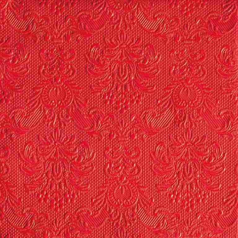 Tovagliolini Rosso damascato 33x33 cm 15 Pz