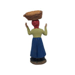 Pastore statuina Donna con cesta in testa 10 cm di terracotta per presepe