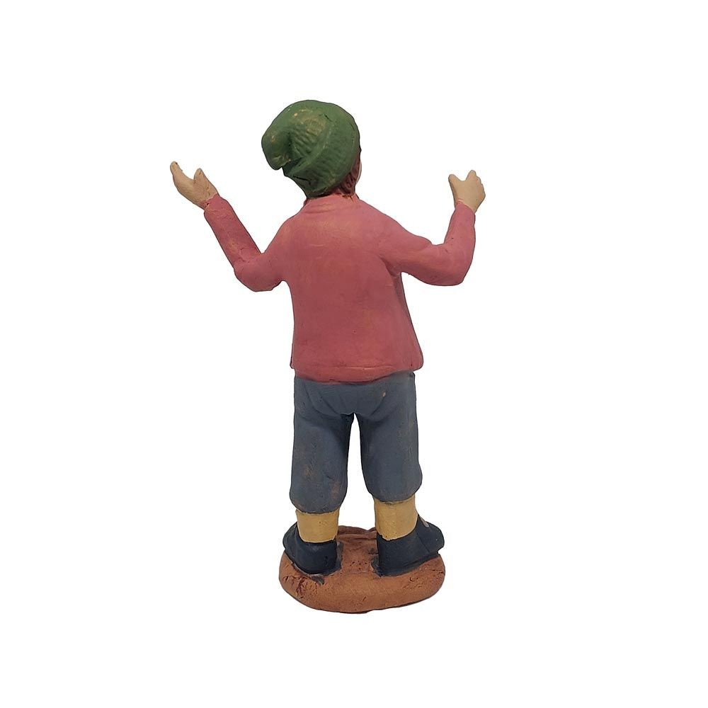 Pastore statuina in terracotta dipinto a mano cm 10 meravigliato