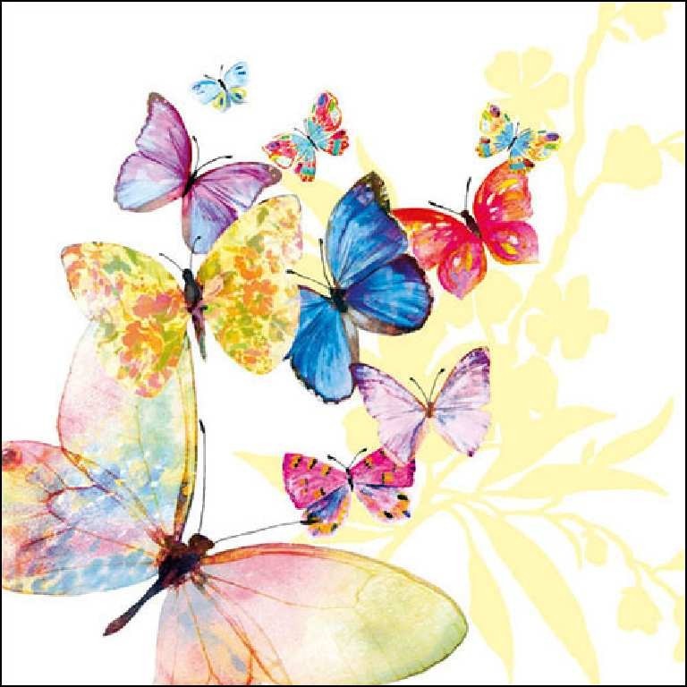 Tovaglioli di carta con stampa farfalle 33x33 cm 20 pz