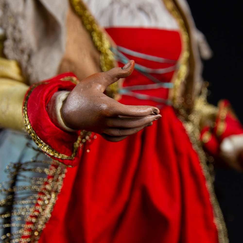 Statuina pastore con occhi di vetro Pacchiana 40 cm