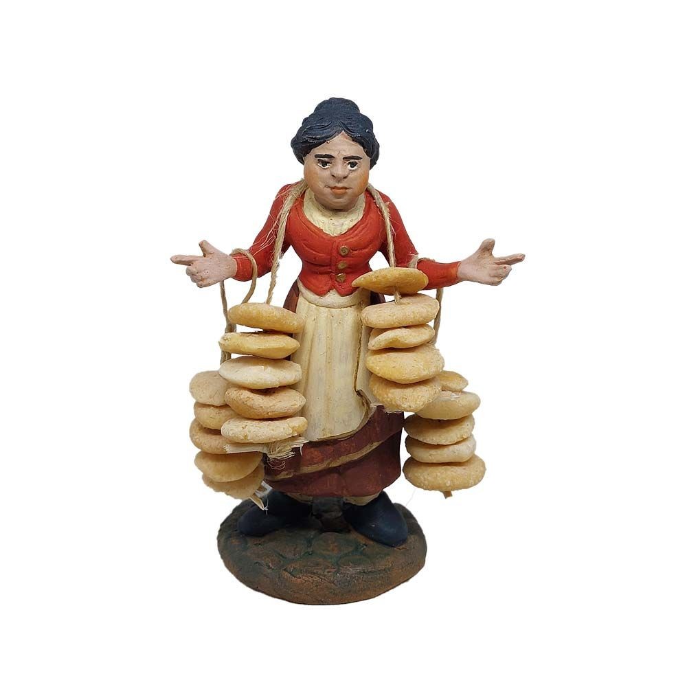 Pastore statuina in terracotta dipinta a mano cm 12 tarallara