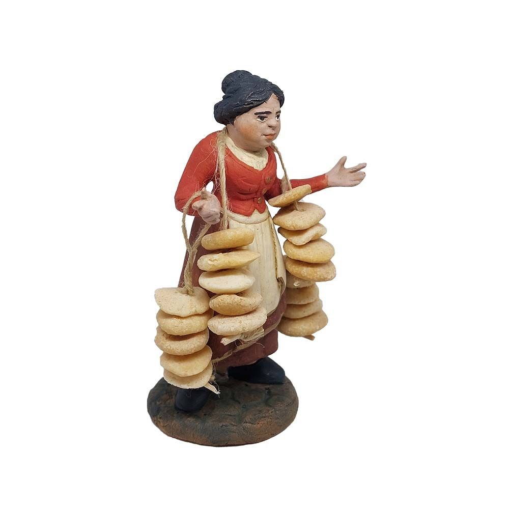 Pastore statuina in terracotta dipinta a mano cm 12 tarallara