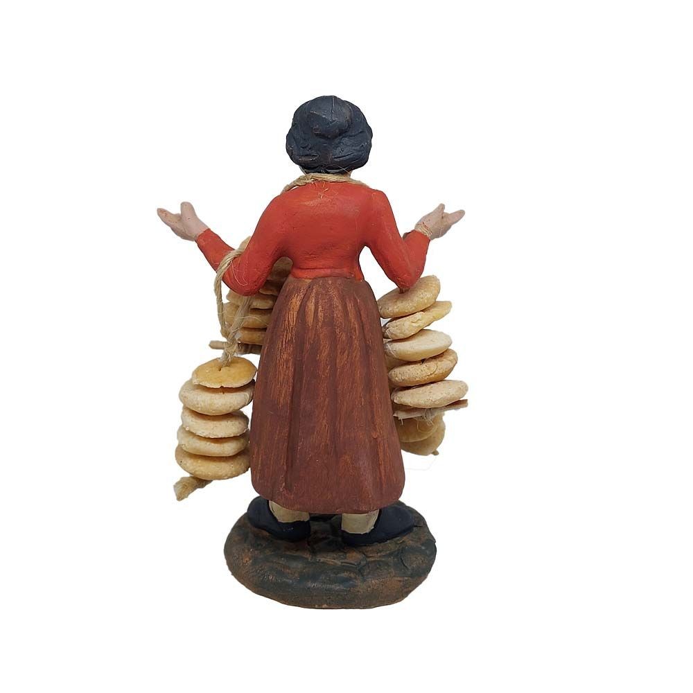 Pastore statuina in terracotta dipinta a mano cm 12 tarallara