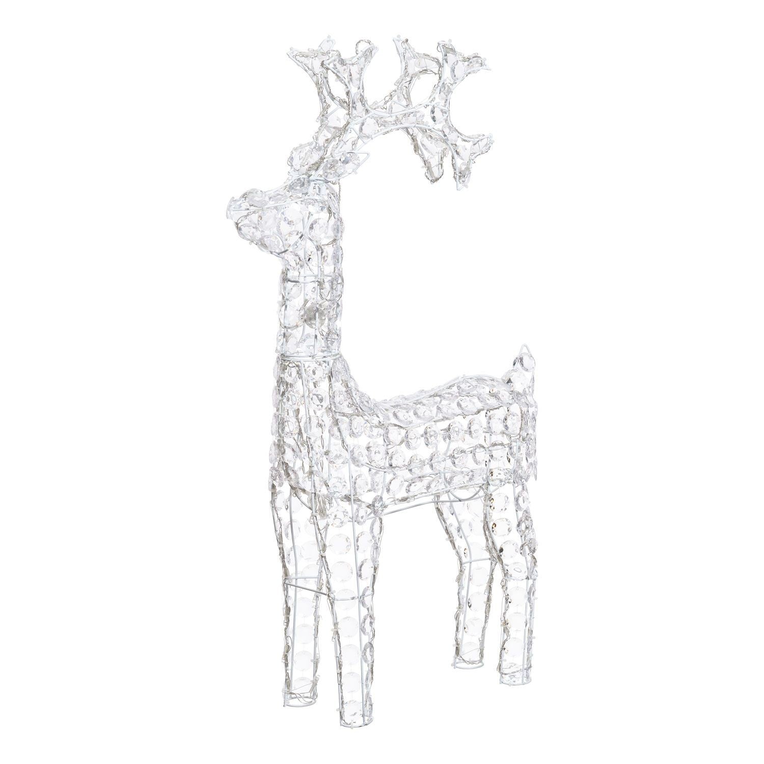 Renna di Cristalli Acrilico 200 LED BIANCO 3D