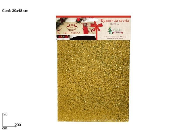 Runner centrotavola Oro glitter 28x200cm