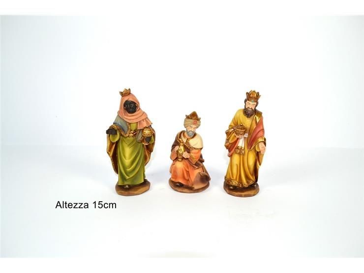 Pastori statuine Set Re Magi 15cm di resina 3pz