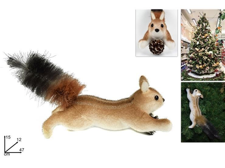 scoiattolo con pigna 47 cm marrone