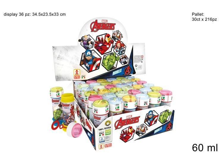 Bolle di sapone 60ml gadget regalino fine festa di compleanno Avengers 1pz