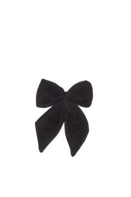 Puntale Fiocco di velluto Nero 13x15cm per decorazione albero di Natale