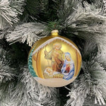 Sfera di vetro decorata a mano 150mm per albero di natale