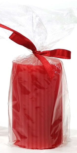 Candela cilindrica rossa Ø5Xh8Cm 3 varianti 1Pz