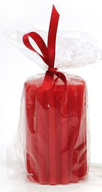 Candela cilindrica rossa Ø5Xh8Cm 3 varianti 1Pz