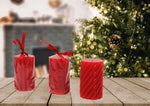 Candela cilindrica rossa Ø5Xh8Cm 3 varianti 1Pz
