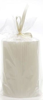 Addobbo Candela cilindrica Candela Cilindro Ø 7X h10 Cm Bianca 3 Varianti