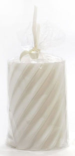 Addobbo Candela cilindrica Candela Cilindro Ø 7X h10 Cm Bianca 3 Varianti