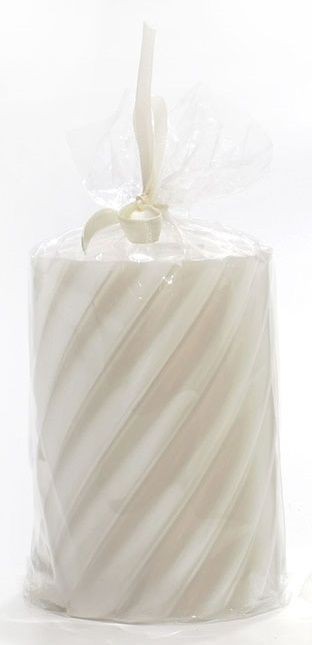Addobbo Candela cilindrica Candela Cilindro Ø 7X h10 Cm Bianca 3 Varianti