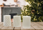 Addobbo Candela cilindrica Candela Cilindro Ø 7X h10 Cm Bianca 3 Varianti