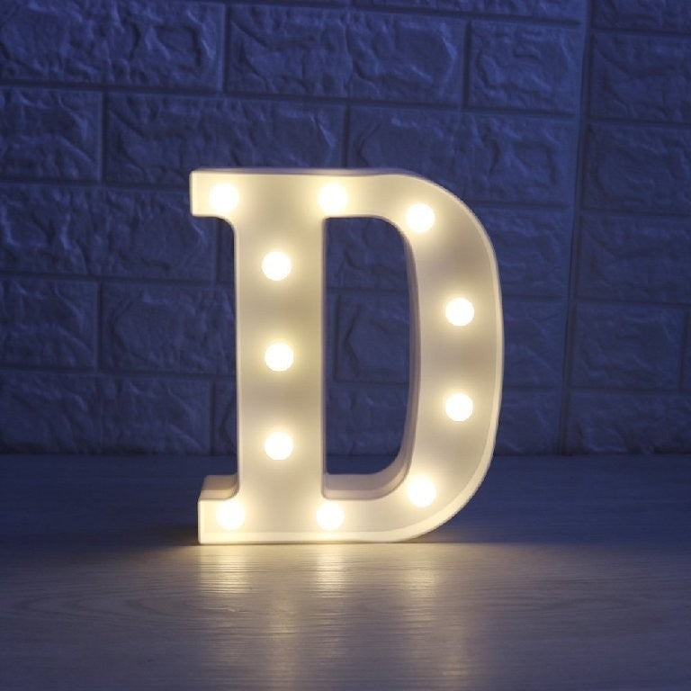 Lettera D luminosa con luci led 16 cm