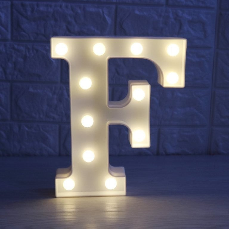 Lettera F luminosa con luci led 16 cm