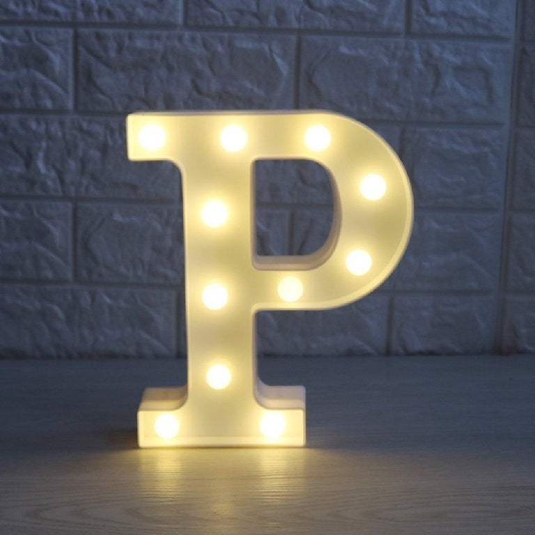 Lettera P luminosa con luci led 16 cm