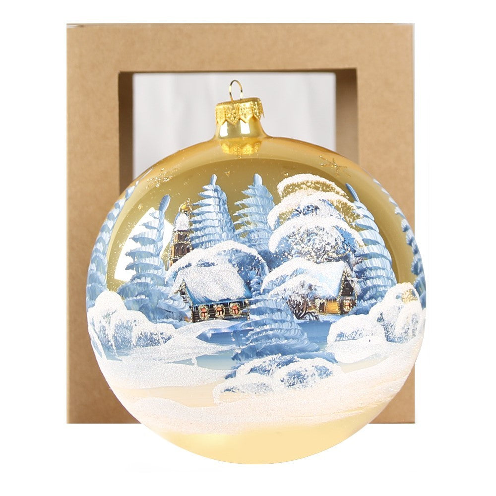 Sfera di vetro decorata a mano ø150mm per albero di Natale