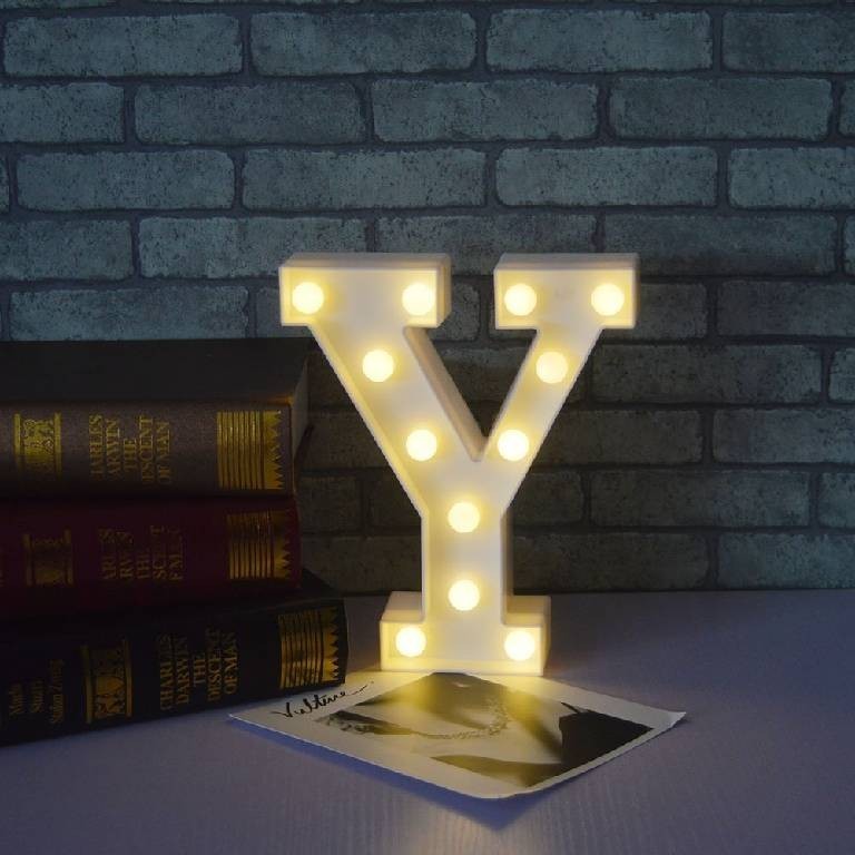 Lettera Y luminosa con luci led 16 cm