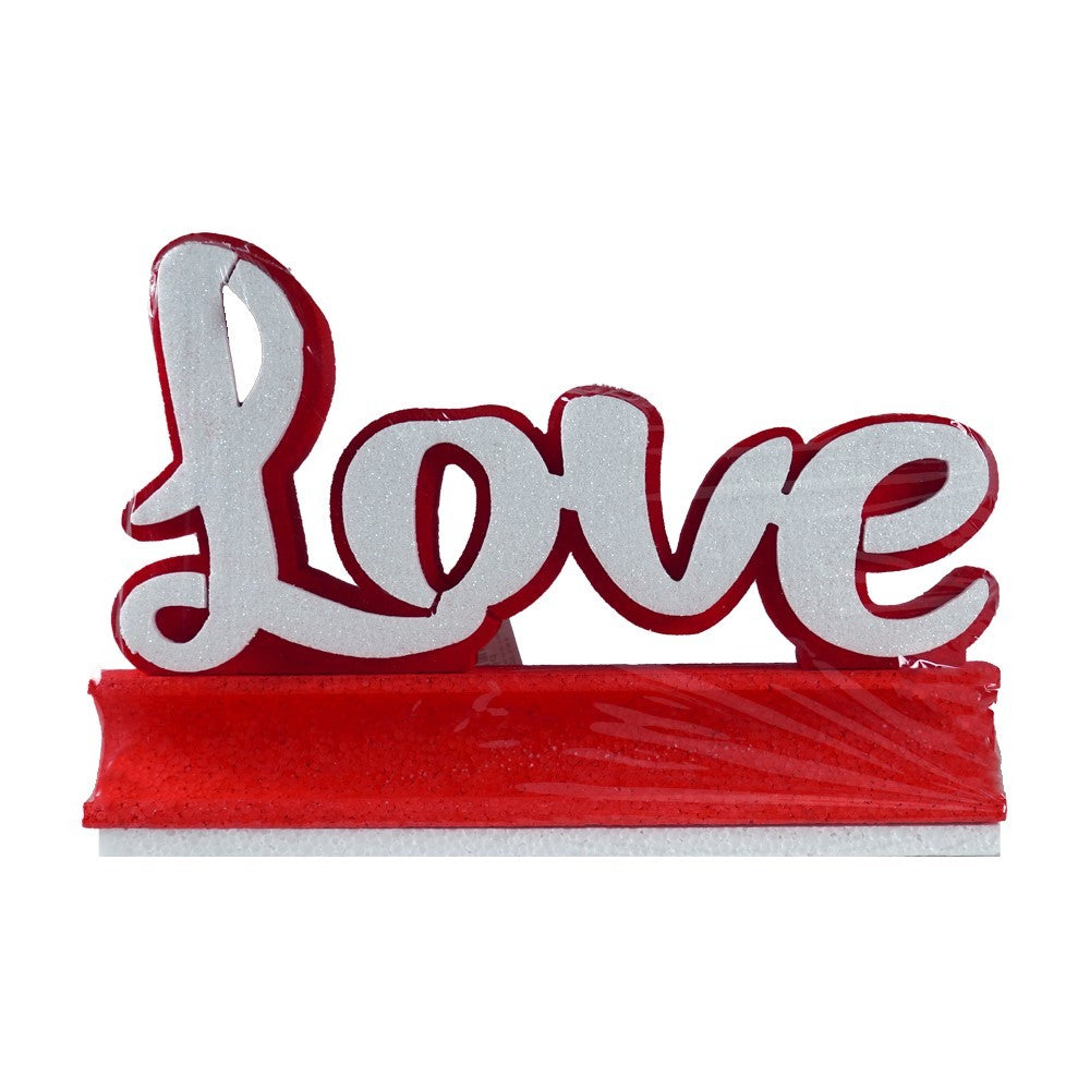 Scritta rossa "Love" in polistirolo porta tubo baci 35cm