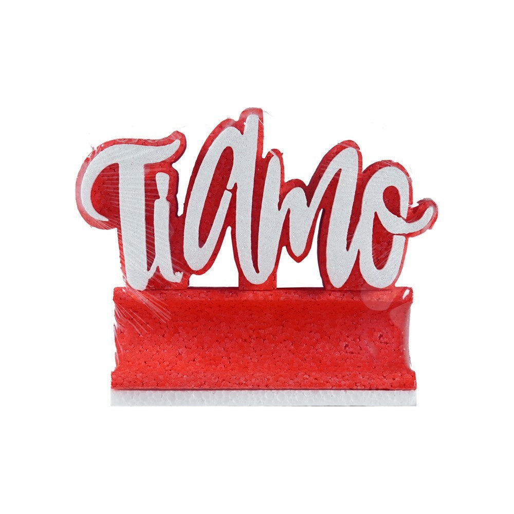 Scritta Rossa "Ti Amo" in polistirolo porta tubo baci 25 cm