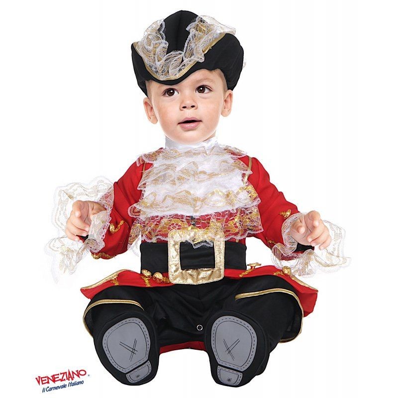 Vestito costume di carnevale Piccolo capitano Uncino da 3 a 24 mesi