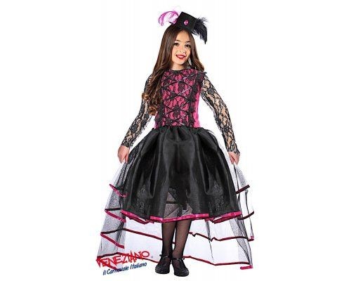 Costume vestito di carnevale Burlesque Royal da 7 a 10 anni