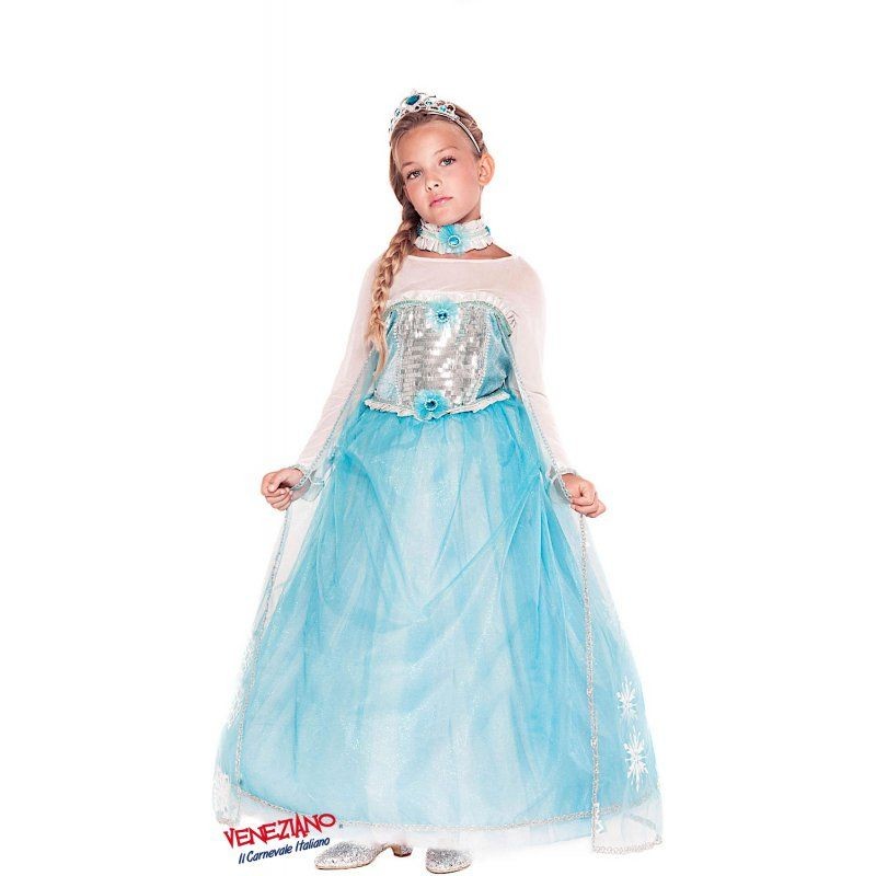 Costume vestito di carnevale Principessa delle nevi baby da 3 a 6 anni