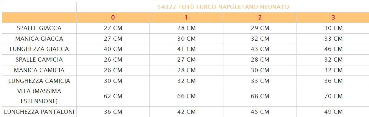 Costume vestito di carnevale totò turco Napoletano da 0 a 3 anni