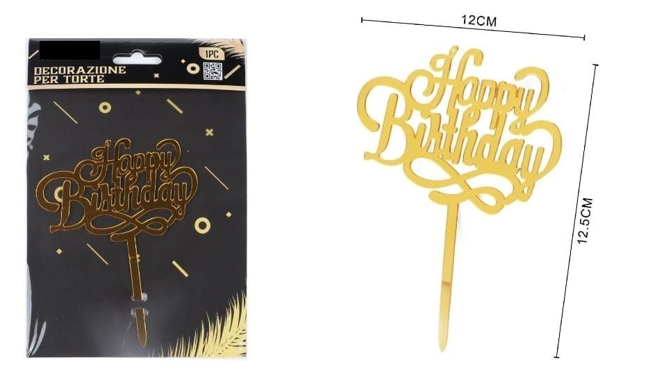 Decorazione torta happy birthday cake topper