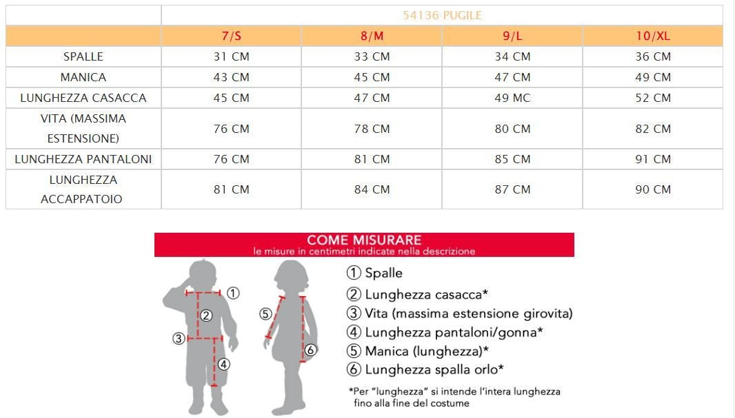 Costume veito di carnevale pugile
